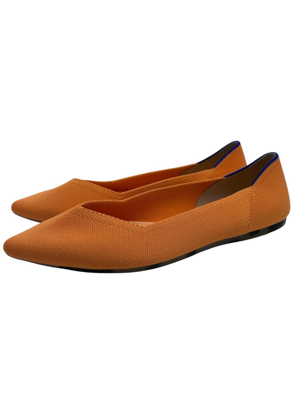 Rothy's The Point Flats Sz 10.5 Tangerine Orange Stretch Flat Point Toe Comfort